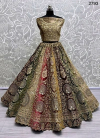 Prayosha Heavy Velvet Designer Lehenga Set with Embroidered Blouse & Softnet Dupatta - XXL