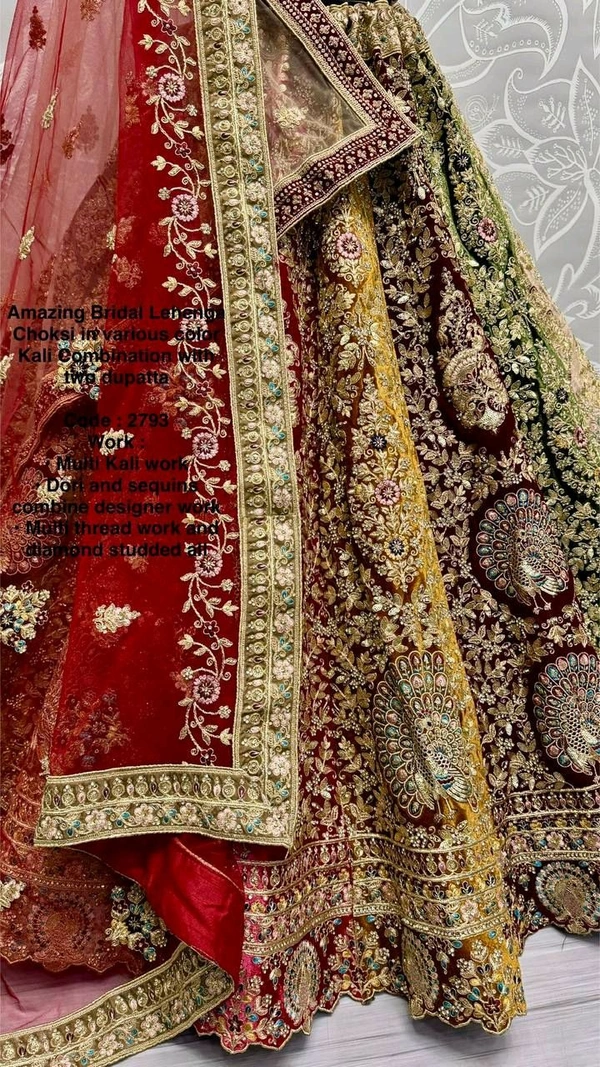 Prayosha Heavy Velvet Designer Lehenga Set with Embroidered Blouse & Softnet Dupatta - XXL
