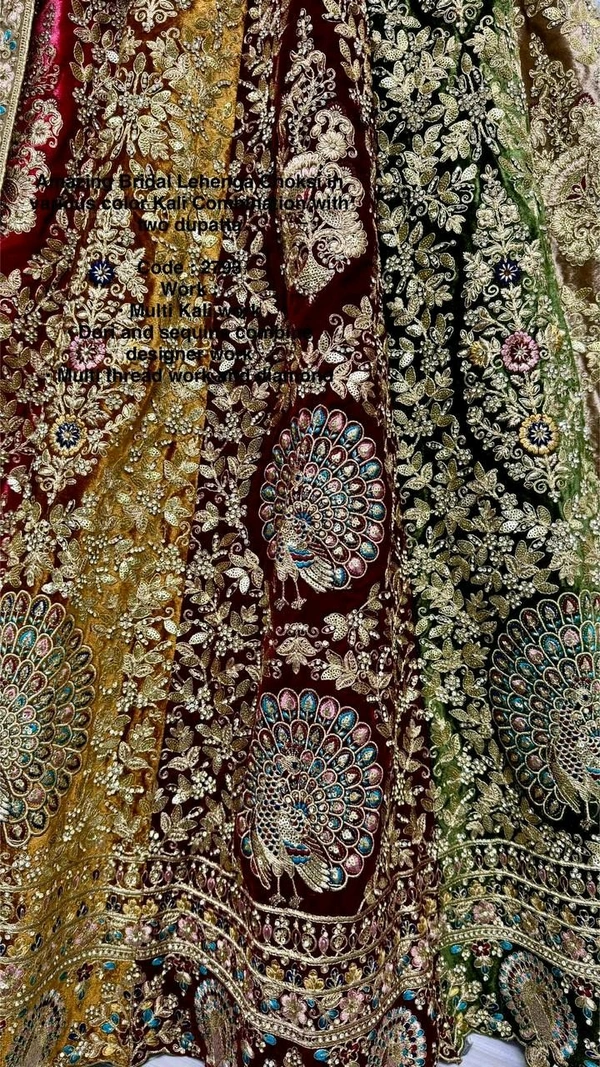 Prayosha Heavy Velvet Designer Lehenga Set with Embroidered Blouse & Softnet Dupatta - XXL