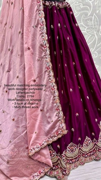 Prayosha Elegant Gadhwal Silk Lehenga Choli with Chinnon Dupatta - Wine, L