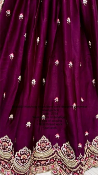 Prayosha Elegant Gadhwal Silk Lehenga Choli with Chinnon Dupatta - Wine, L