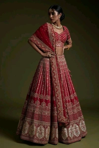 Prayosha Rangoon Silk Lehenga with Sequins and Dori Work – Elegant Bridal/Festive Wear - M