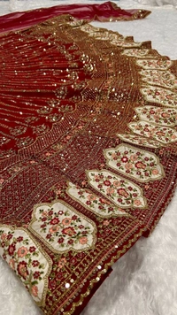 Prayosha Rangoon Silk Lehenga with Sequins and Dori Work – Elegant Bridal/Festive Wear - M
