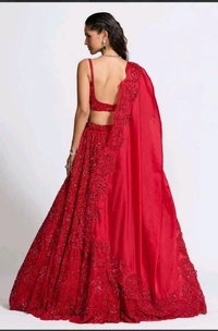 Prayosha Premium Vichitra Silk Embroidered Lehenga Choli with Heavy Sequins Work - M