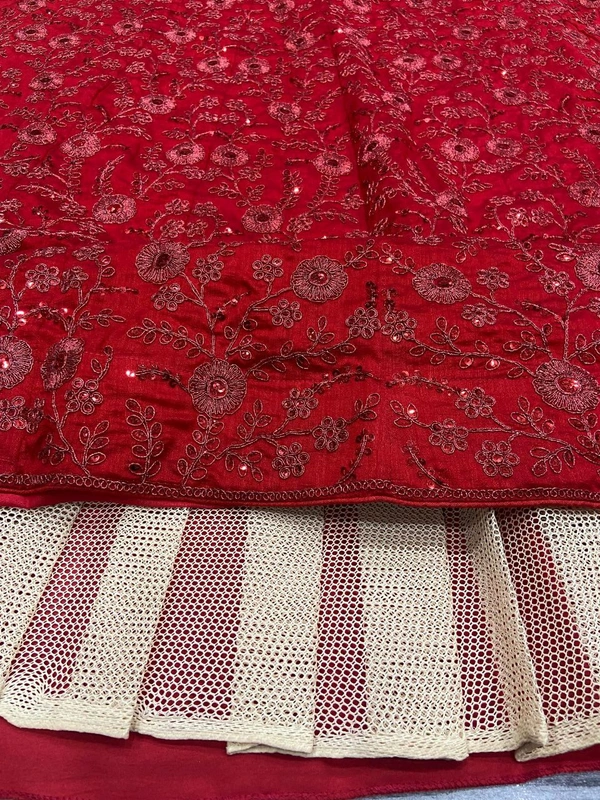 Prayosha Premium Vichitra Silk Embroidered Lehenga Choli with Heavy Sequins Work - M