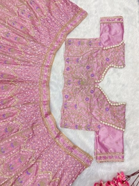 Prayosha Premium Kasturi Silk Embroidered Lehenga Choli with Hand Pearl & Sequins Work - XXL
