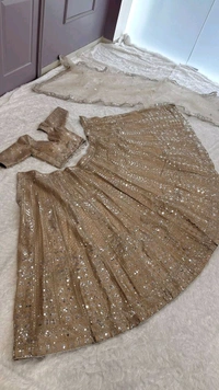 Prayosha Women's Kasturi Silk Lehenga Set with Intricate Sequins & Dori Work
