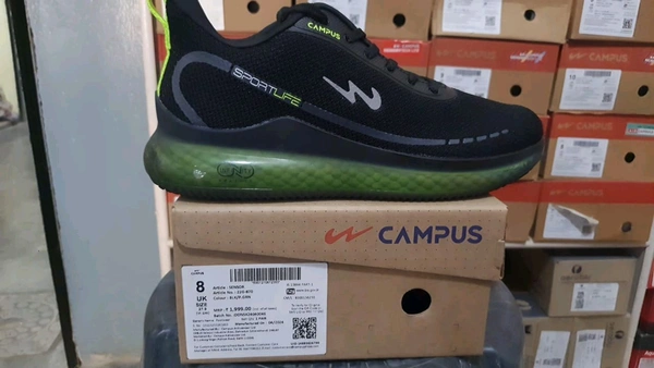 Campus Sensor Black Men's Running Shoes  - UK8