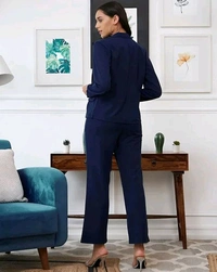 Women's 3-Piece Co-Ord Set Cropped Blazer, Top, and  Pants - S
