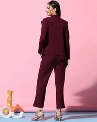 Women's 3-Piece Co-Ord Set Cropped Blazer, Top, and  Pants - S