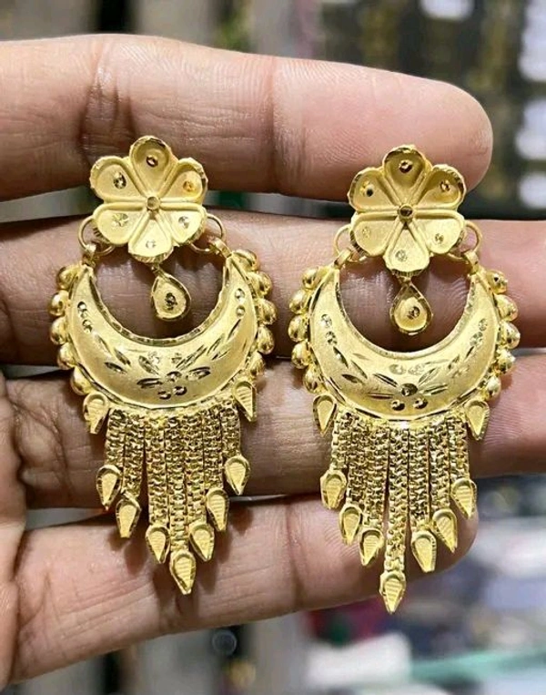 One Gram Gold Plated Chandelier Earrings for Women | Party Wear Jewelry