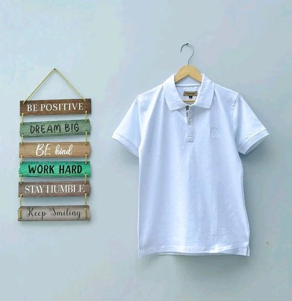 Burberry SAP Matty Cotton Polo T-Shirt with Zip Chain – Half Sleeve - XL, White