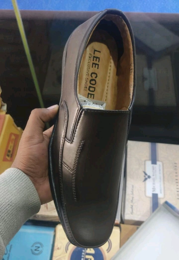 Men's Tan Slip-On Loafers with Decorative Cutout Design - Ind8