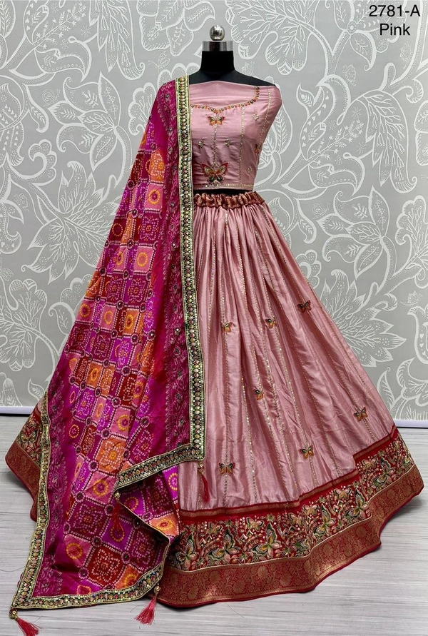 Prayosha Elegant Mehendi Gadhwal Silk Lehenga Choli with Printed Dupatta