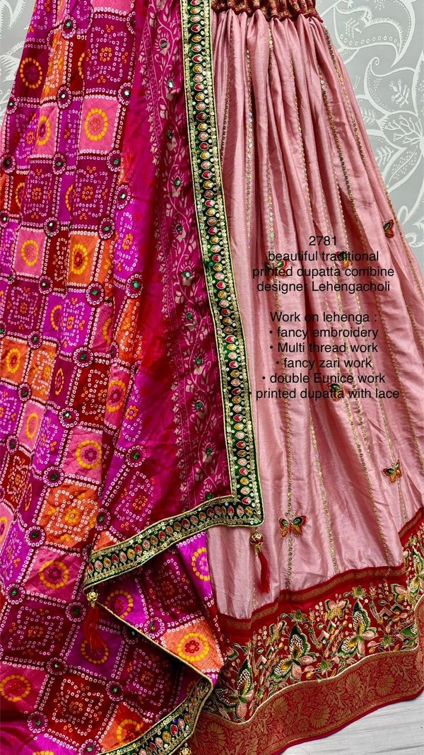 Prayosha Elegant Mehendi Gadhwal Silk Lehenga Choli with Printed Dupatta