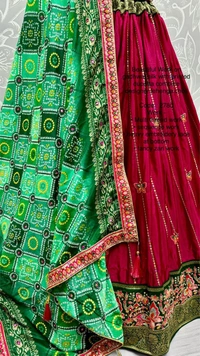 Prayosha Beautiful Rani Pink Gadhwal Silk Lehenga Choli with Printed Dupatta