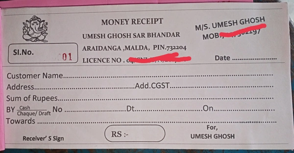 MONEY OF RECEIPT 🧾 BOOK 📚 QUANTITY -2 SHEETS ( 100 WHITE 100 Hot Pink ) Package 📦  - White