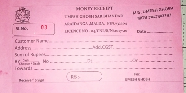 MONEY OF RECEIPT 🧾 BOOK 📚 QUANTITY -2 SHEETS ( 100 WHITE 100 Hot Pink ) Package 📦  - Carissma