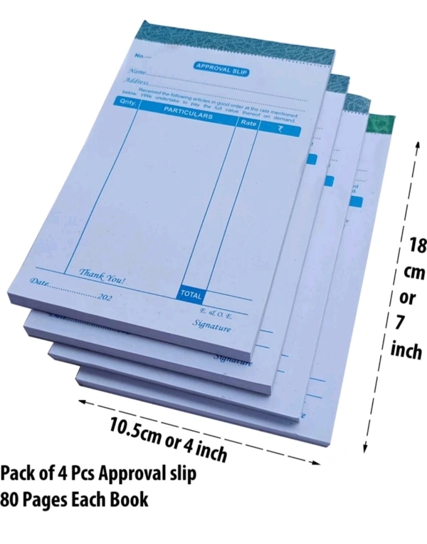 Babla Banna  RTC Approval Slip / Estimate Approval Slip /Estimate 80 Pages pack of 1 Pcs 80-Part Approval Slip (1 Sets, Approval Slip, Estimate Approval Slip, Estimate) - Periwinkle