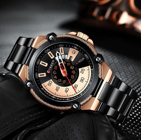 CURREN Chronograph Analogue Watch Black / Gold