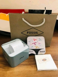 Fossil Men Leather Watch ⌚ - Black
