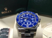 Rolax Silver Watch With Blue Crown 👑