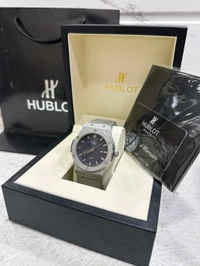 HUBLOT - MATT SILVER & BLUE DIAL MEN'S WATCH ⌚
