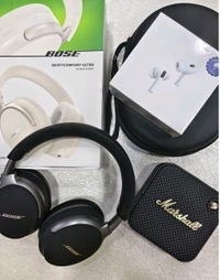 Bose HEADPHONES  ➕  Carry Bag ➕ Airpods  ➕ MARSHALL Speaker 🌟