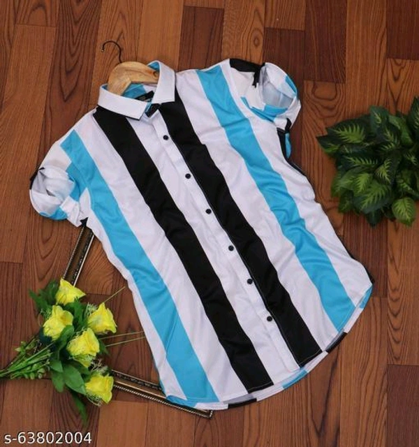 Checkout this latest ShirtsProduct Name: *AMAZING LYCRA FABRIC  DIGITAL PRINT SHIRT *Fabric: LycraSleeve Length: Short SleevesPattern: StripedNet Quantity (N): 1Sizes:S (Chest Size: 38 in, Length Size: 28 in) M (Chest Size: 40 in, Length Size: 28.5 in) L (Chest Size: 42 in, Length Size: 29 in) XL (Chest Size: 44 in, Length Size: 30 in) XXL (Chest Size: 46 in, Length Size: 31 in) GO