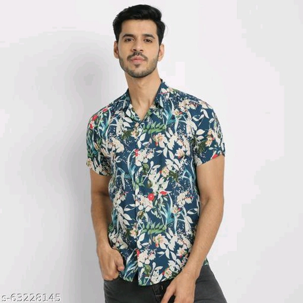 Pretty Glamorous Men Shirts*Fabric: RayonSleeve Length: Short SleevesPattern: Product DependentNet Quantity (N): 1Sizes:S (Chest Size: 36 in, Length Size: 28.5 in) M (Chest Size: 38 in, Length Size: 29 in) L (Chest Size: 40 in, Length Size: 29.5 in) XL (Chest Size: 42 in, Length Size: 30 in) XXL (Chest Size: 44 in, Length Size: 30.5 in) Dispatch: 1 Day*Proof of Safe D
