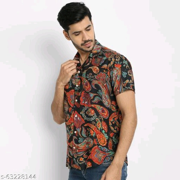 Pretty Glamorous Men Shirts*Fabric: RayonSleeve Length: Short SleevesPattern: Product DependentNet Quantity (N): 1Sizes:S (Chest Size: 36 in, Length Size: 28.5 in) M (Chest Size: 38 in, Length Size: 29 in) L (Chest Size: 40 in, Length Size: 29.5 in) XL (Chest Size: 42 in, Length Size: 30 in) XXL (Chest Size: 44 in, Length Size: 30.5 in) Dispatch: 1 Day*Proof of Safe D