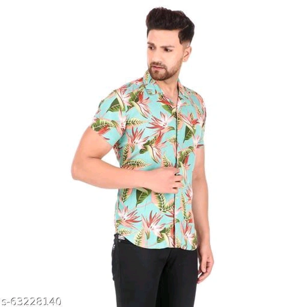 Pretty Glamorous Men Shirts*Fabric: RayonSleeve Length: Short SleevesPattern: Product DependentNet Quantity (N): 1Sizes:S (Chest Size: 36 in, Length Size: 28.5 in) M (Chest Size: 38 in, Length Size: 29 in) L (Chest Size: 40 in, Length Size: 29.5 in) XL (Chest Size: 42 in, Length Size: 30 in) XXL (Chest Size: 44 in, Length Size: 30.5 in) Dispatch: 1 Day*Proof of Safe D