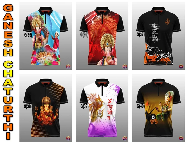 Printed Ganesh t-shirts S2 - Xl