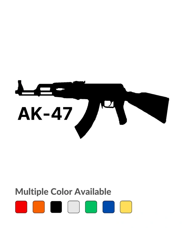 AK-47 Creative Vinyl Radium Sticker - Between 35cm - 50cm, White