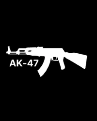 AK-47 Creative Vinyl Radium Sticker - Between 35cm - 50cm, White