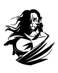 Bajarang Bali Creative Vector Style Vinyl Radium Sticker / Hanuman Ji - Between 35cm - 50cm, Black