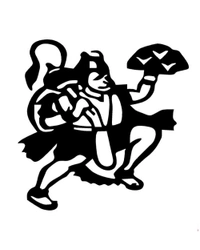 Bajarang Bali Vinyl Radium Sticker / Hanuman Ji - Between 35cm - 50cm, Black