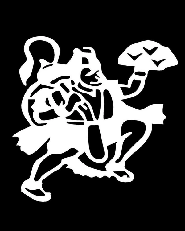 Bajarang Bali Vinyl Radium Sticker / Hanuman Ji - Between 35cm - 50cm, Black