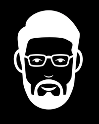 Bearder Man with glass Vinyl Radium Sticker / Beard Man - 5cm X 5cm ( Pack of 2 ), Red