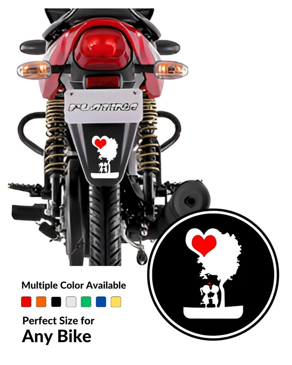 Bike Back Creative Stylish Vinyl Radium Sticker - Red