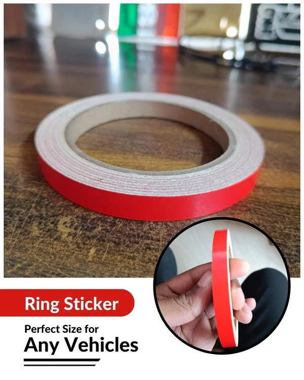 Bike Ring Creative Vinyl Radium Sticker ( Red Color )