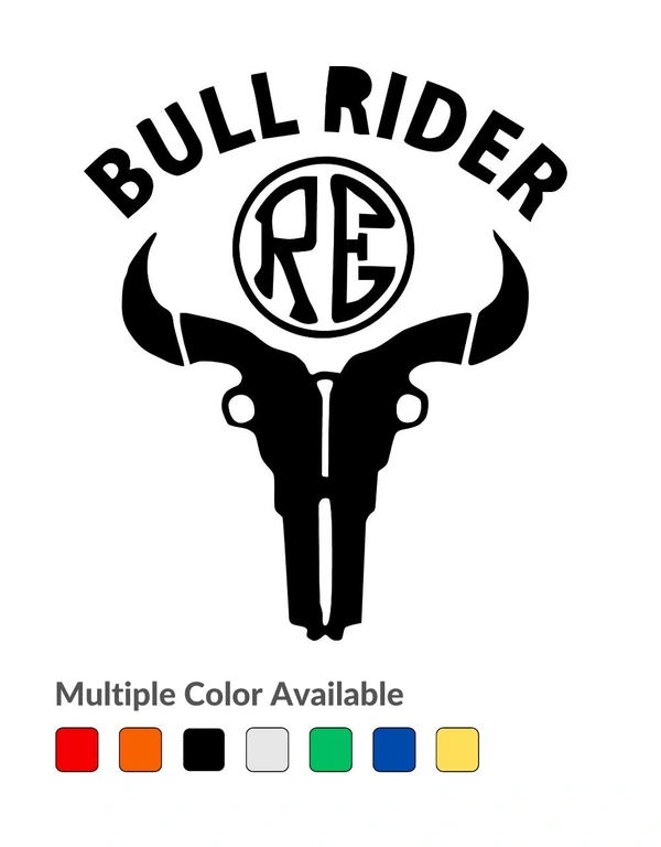 Bull Rider Logo Vinyl Radium Sticker / Bullet - 12cm X 12cm, Yellow
