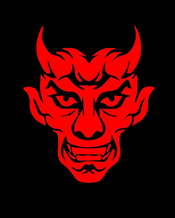 Devil face Creative Vinyl Radium Sticker - 30cm X 30cm