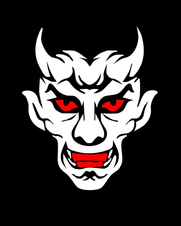 Devil face Creative Vinyl Radium Sticker - 15cm X 15cm