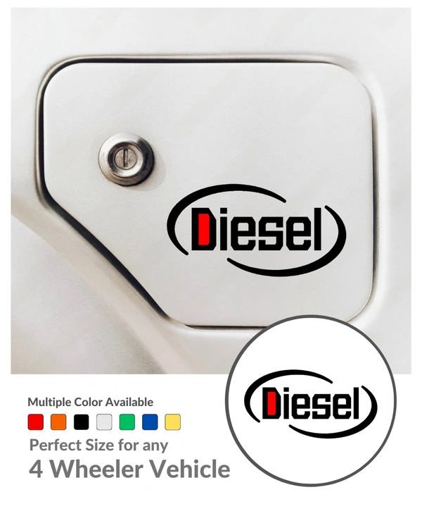 Diesel Stylish Creative Vinyl Radium Sticker - 11cm X 7cm, Black