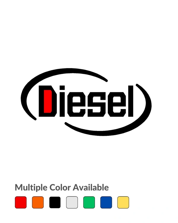 Diesel Stylish Creative Vinyl Radium Sticker - 11cm X 7cm, Black