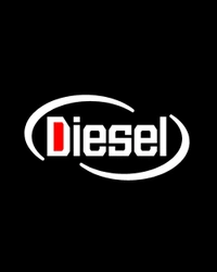 Diesel Stylish Creative Vinyl Radium Sticker - 11cm X 7cm, Black