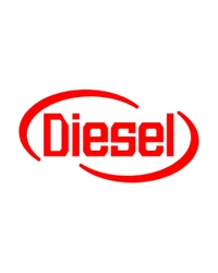 Diesel Stylish Creative Vinyl Radium Sticker - 11cm X 7cm, Black