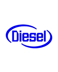 Diesel Stylish Creative Vinyl Radium Sticker - 11cm X 7cm, Black
