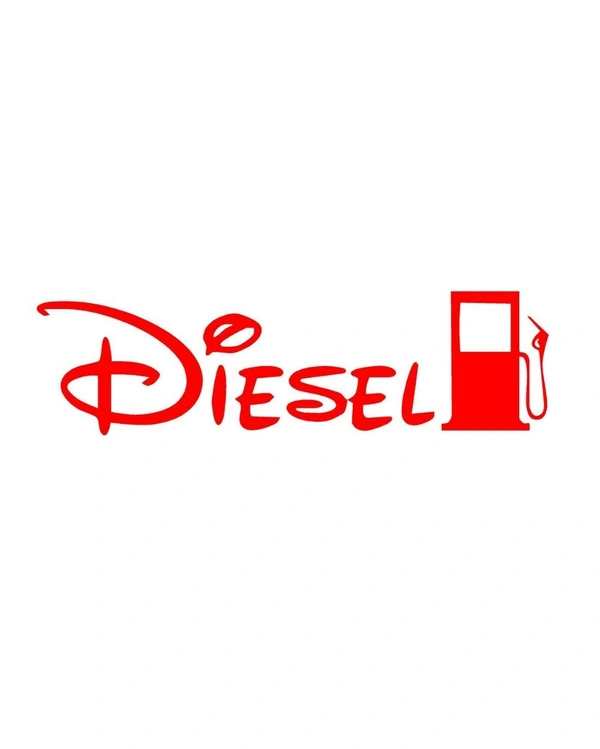 Diesel Stylish Creative Vinyl Radium Sticker - 11cm X 7cm, White